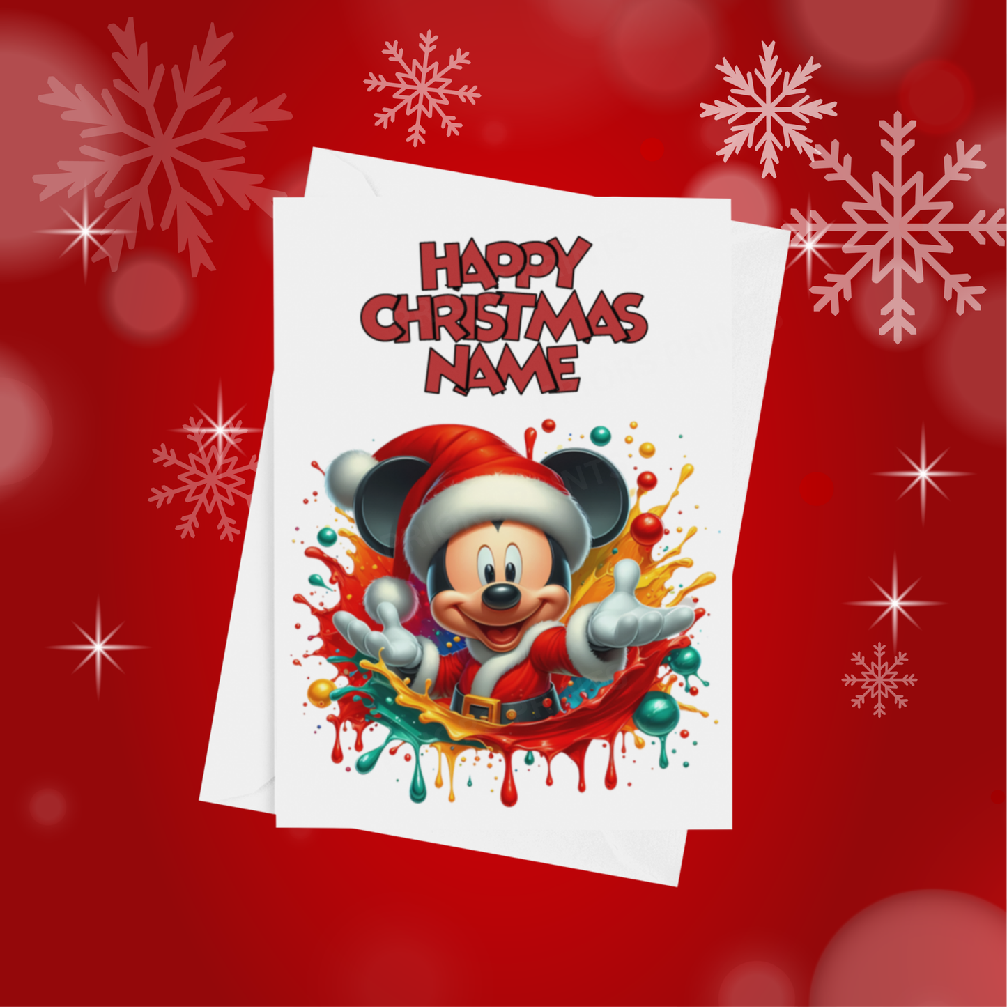 Minnie & Mickey Mouse Personalised Christmas Card