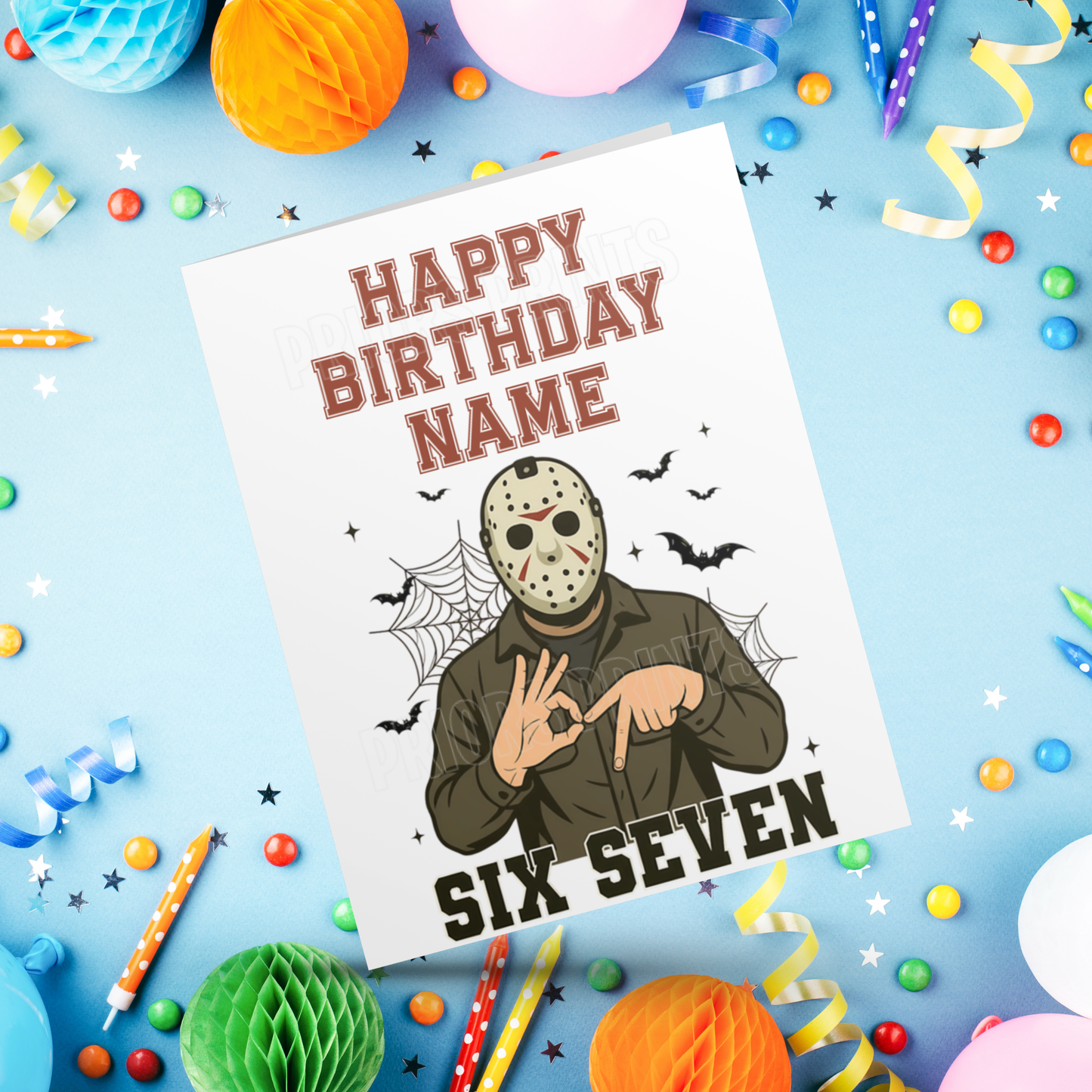 Six Seven Horror Characters Personalised Birthday Card I 67 I 6 7 I Sixseven