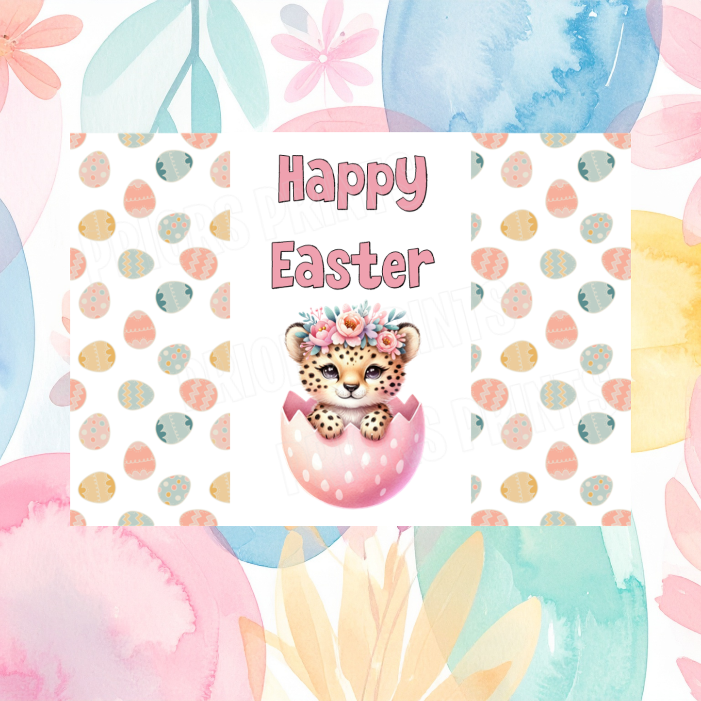 Cute Animals in Easter Egg Easter Chocolate Bar Wrapper