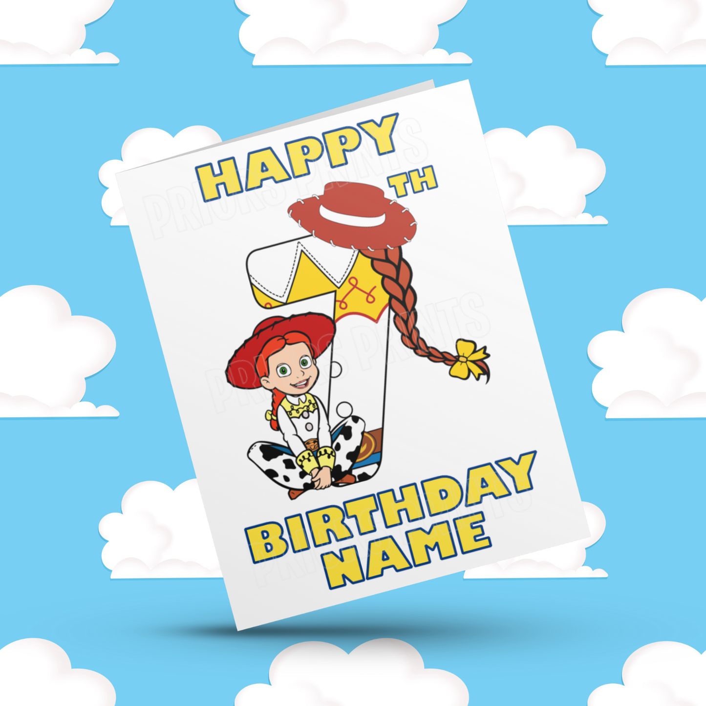 Personalised Jessie Birthday Card with Age 1-20 Years (Toy Story)