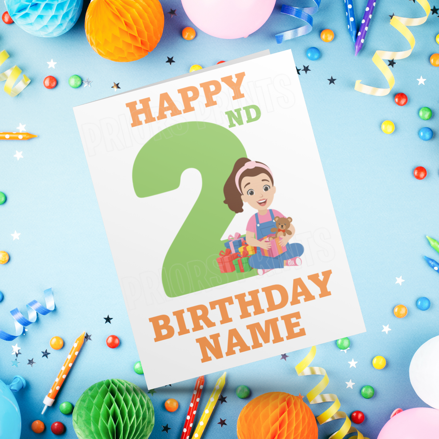 Ms Rachel Personalised Birthday Card with Age 1-9 years I Miss Rachel I Mrs Rachel