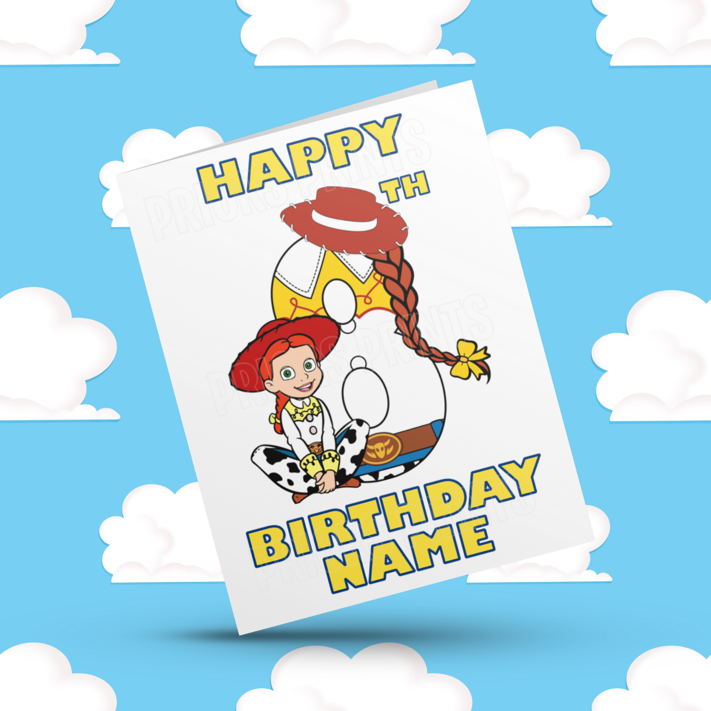 Personalised Jessie Birthday Card with Age 1-20 Years (Toy Story)