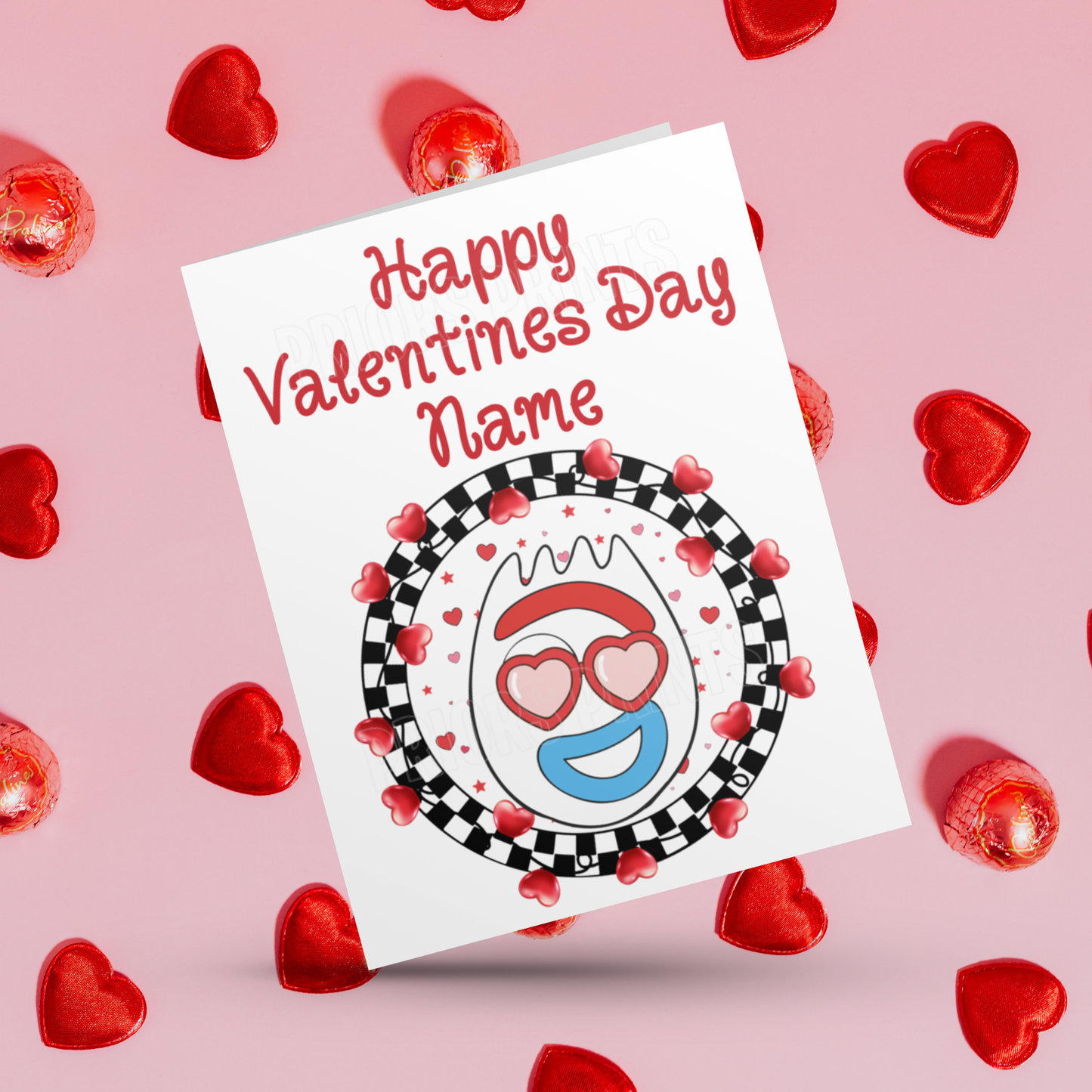 Disney Character Personalised Valentines Day Card 1 I Cars I Yoda I Star Wars I Spiderman I Toy Story I Woody I Jessie I Lightening Macqueen