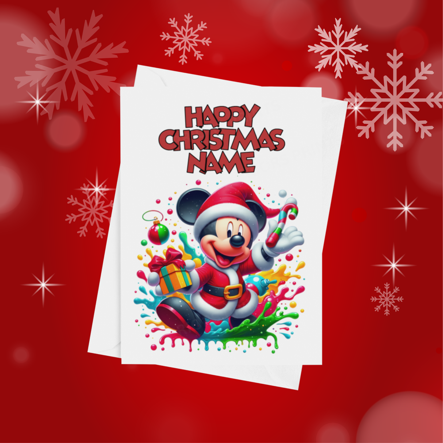 Minnie & Mickey Mouse Personalised Christmas Card