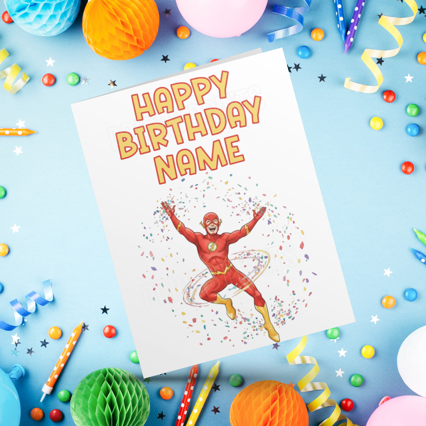 Personalised The Flash Birthday Card I Marvel I Superhero