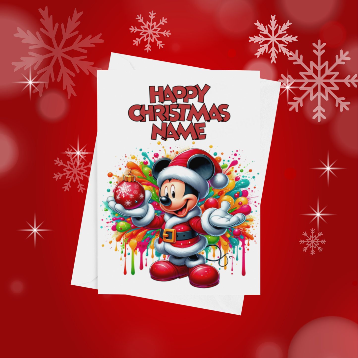 Minnie & Mickey Mouse Personalised Christmas Card