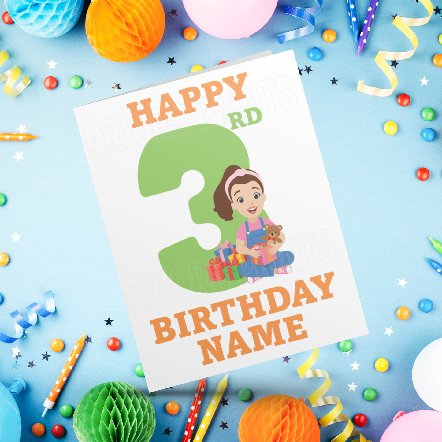 Ms Rachel Personalised Birthday Card with Age 1-9 years I Miss Rachel I Mrs Rachel