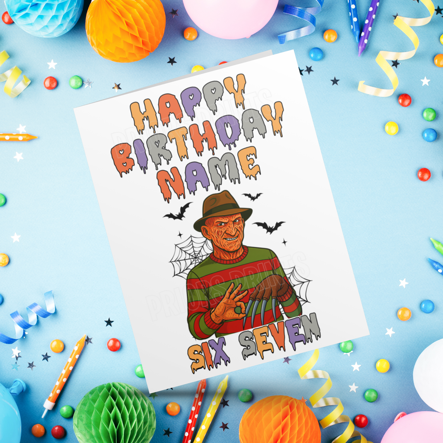 Six Seven Horror Characters Personalised Birthday Card I 67 I 6 7 I Sixseven