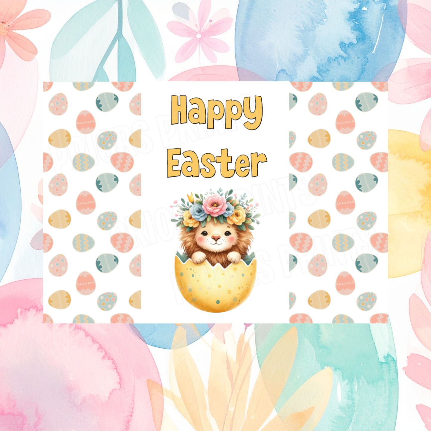 Cute Animals in Easter Egg Easter Chocolate Bar Wrapper