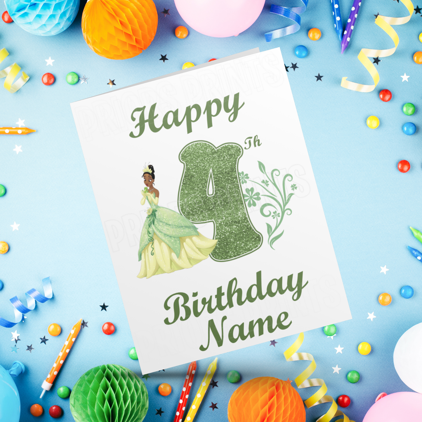 Personalised Tiana Birthday Card with age 1-9 I Disney I The Princess & The Frog I Princess