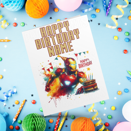 Iron Man Personalised Birthday Card