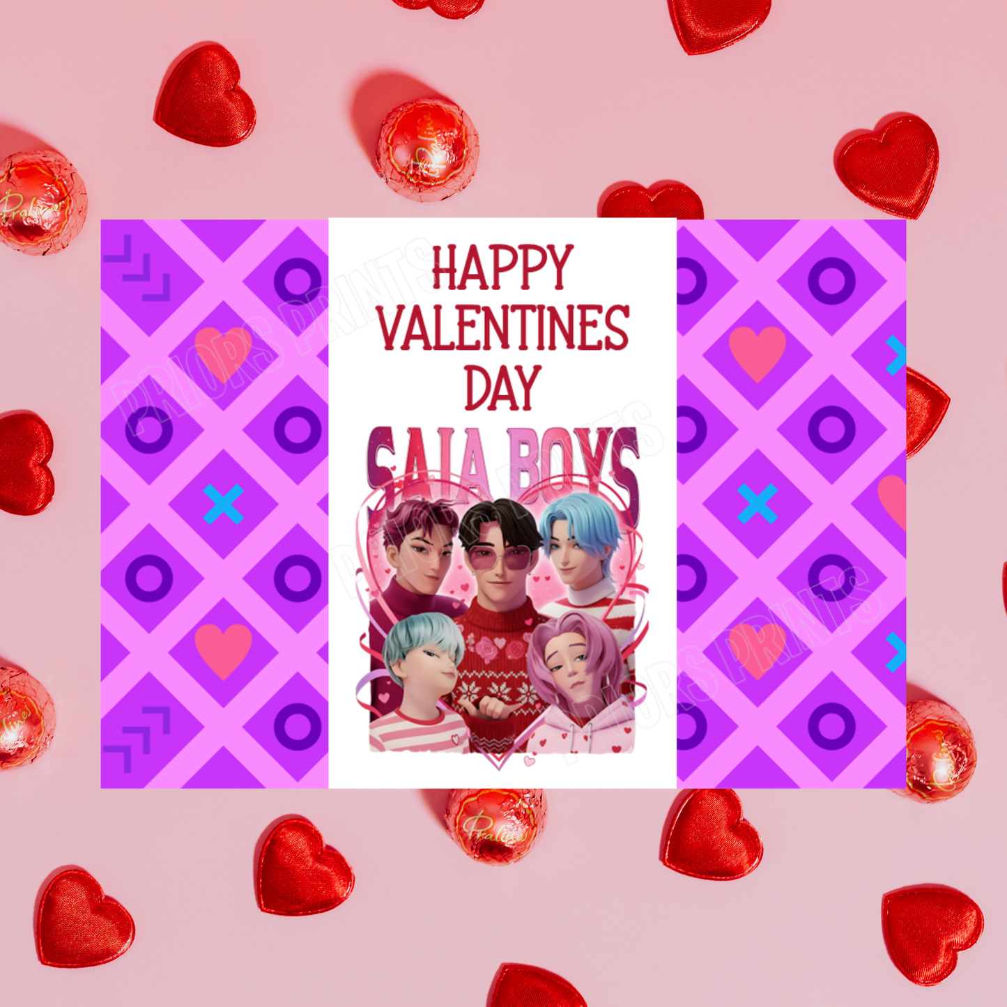 K-Pop demon Hunters Valentines Chocolate Bar Wrappers I Saja Boys I Jinu I Abs I Abby I Mystery I Romance I Baby i Huntrix