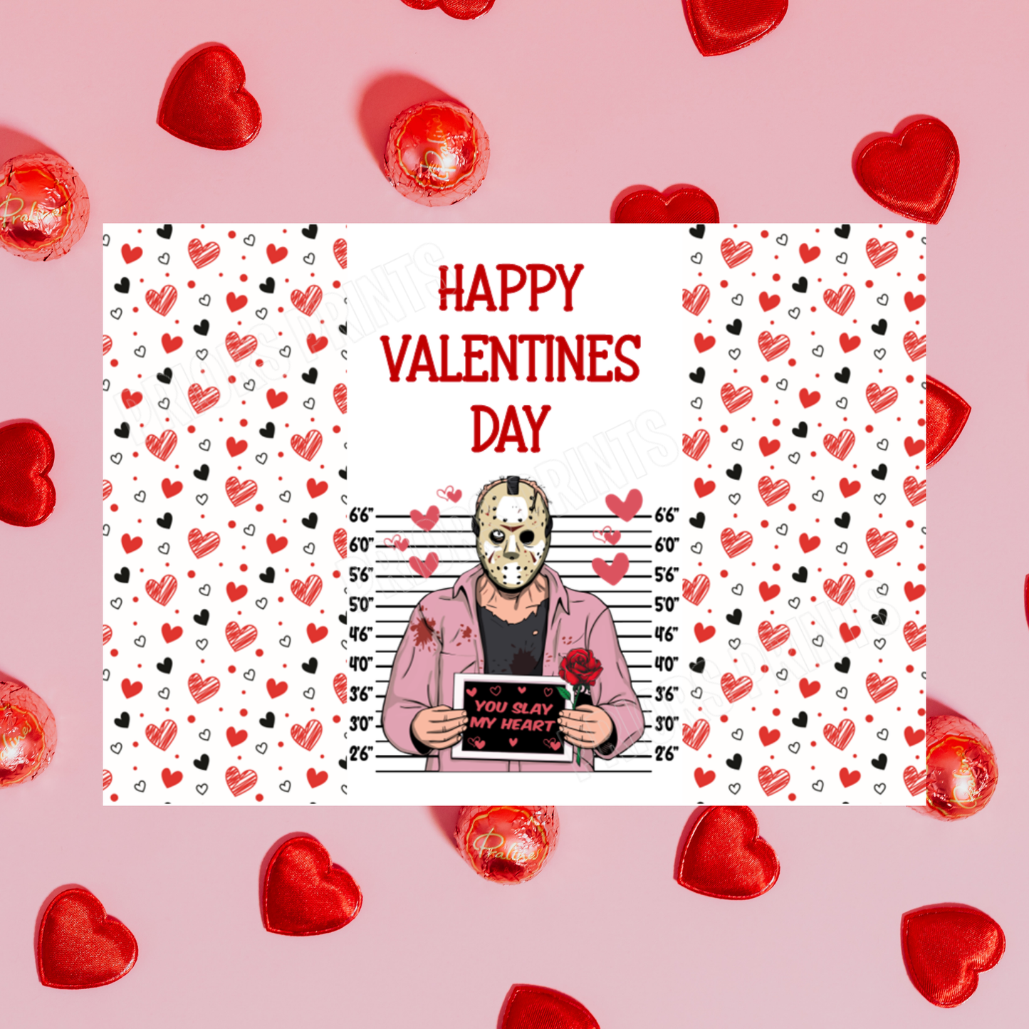 Horror Characters Valentines Day Chocolate Bar Wrapper I Freddy Krueger I Scream I Chucky I Mike Myers I Jason I Halloween I Friday The 13th