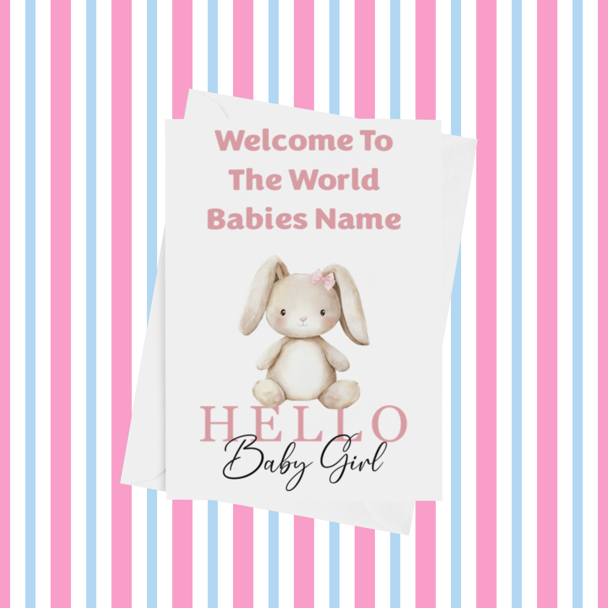 Welcome To The World Personalised Card for New Baby
