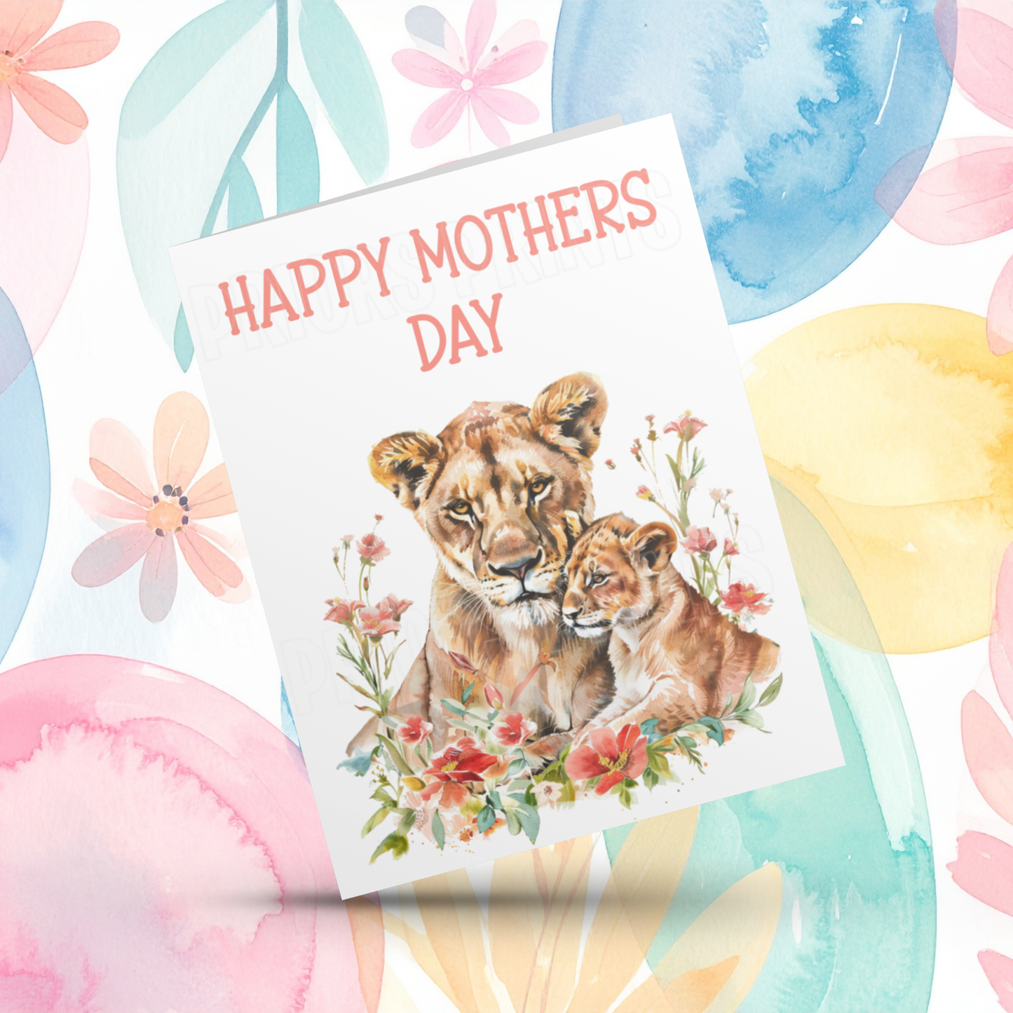 Cute Animals with Babies Happy Mothers Day Card