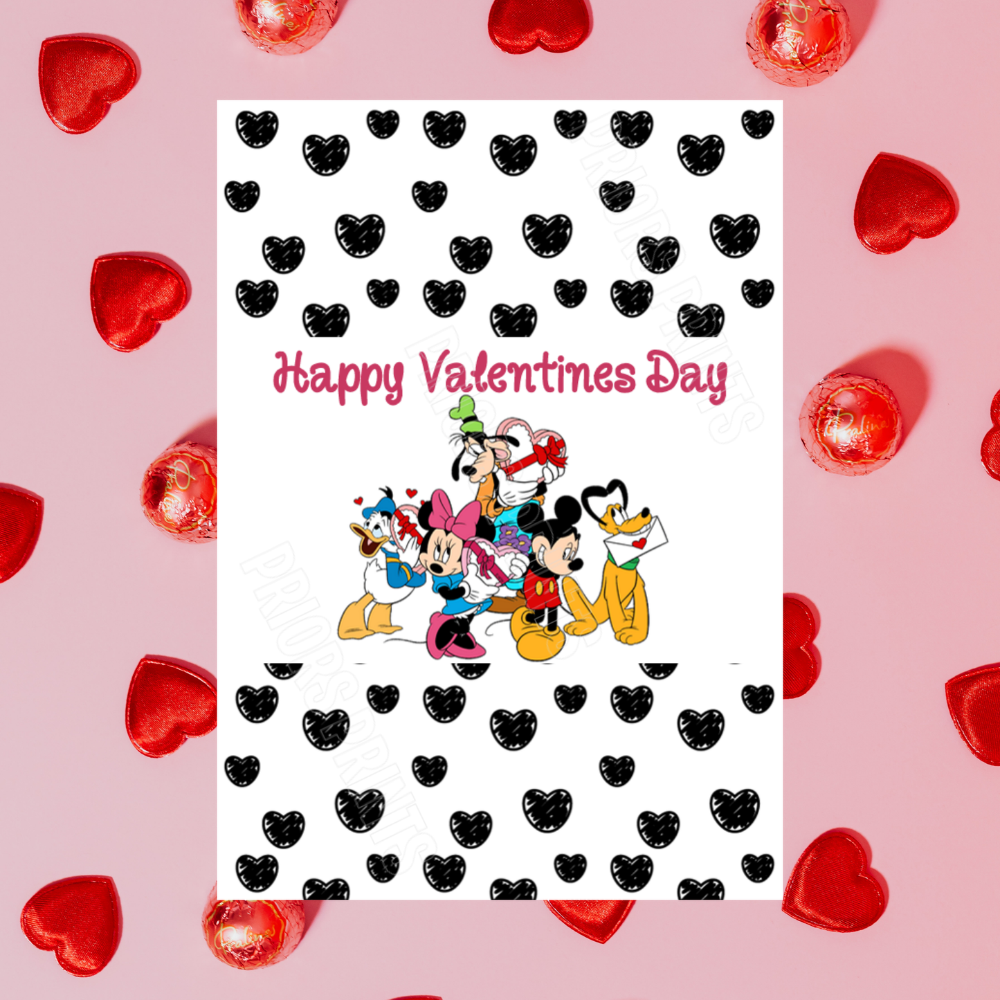Mickey Mouse & Friends Valentines Day Chocolate Bar Wrappers I Minnie Mouse I Donald Duck I Daisy Duck I Pluto I Goofy I Disney