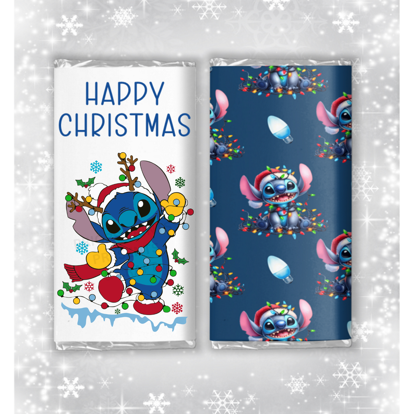 Stitch Christmas Chocolate Bar Wrapper
