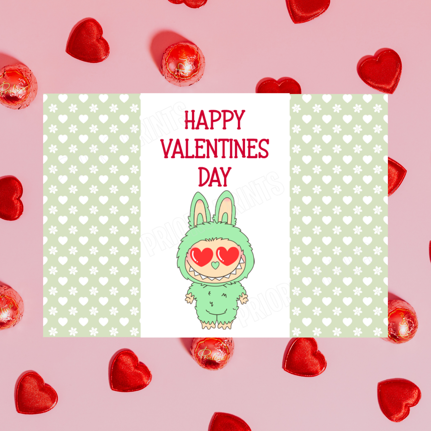 Labubu Valentines Day Chocolate Bar Wrappers