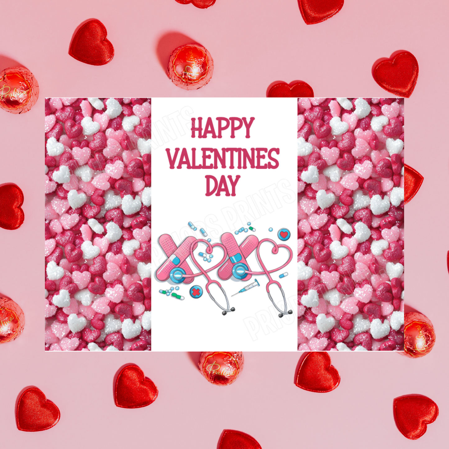 Happy Valentines Chocolate Bar Wrappers for Nurse Doctor Paramedic Midwife Medical