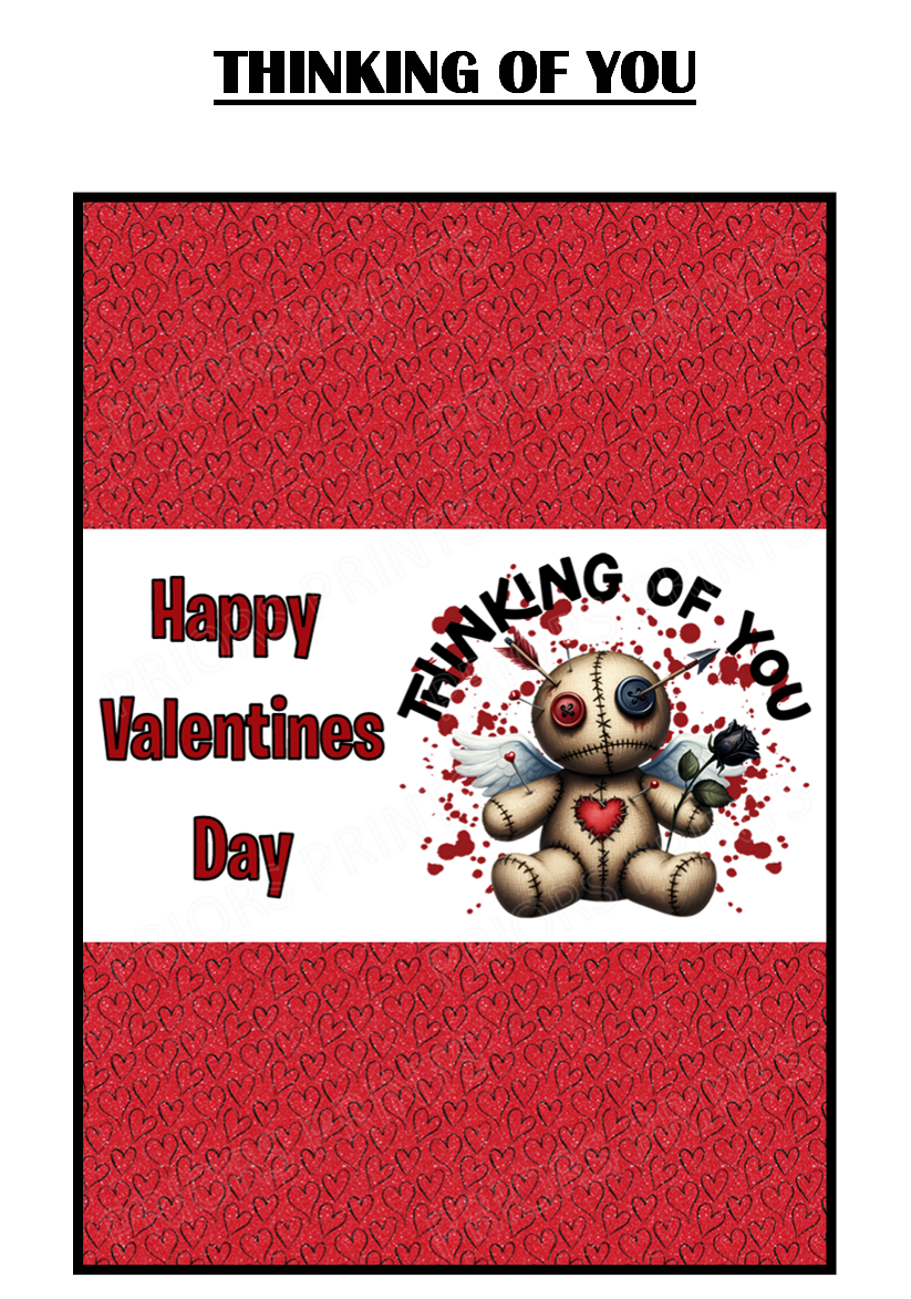 Voodoo Dolls Valentines Chocolate Bar Wrappers