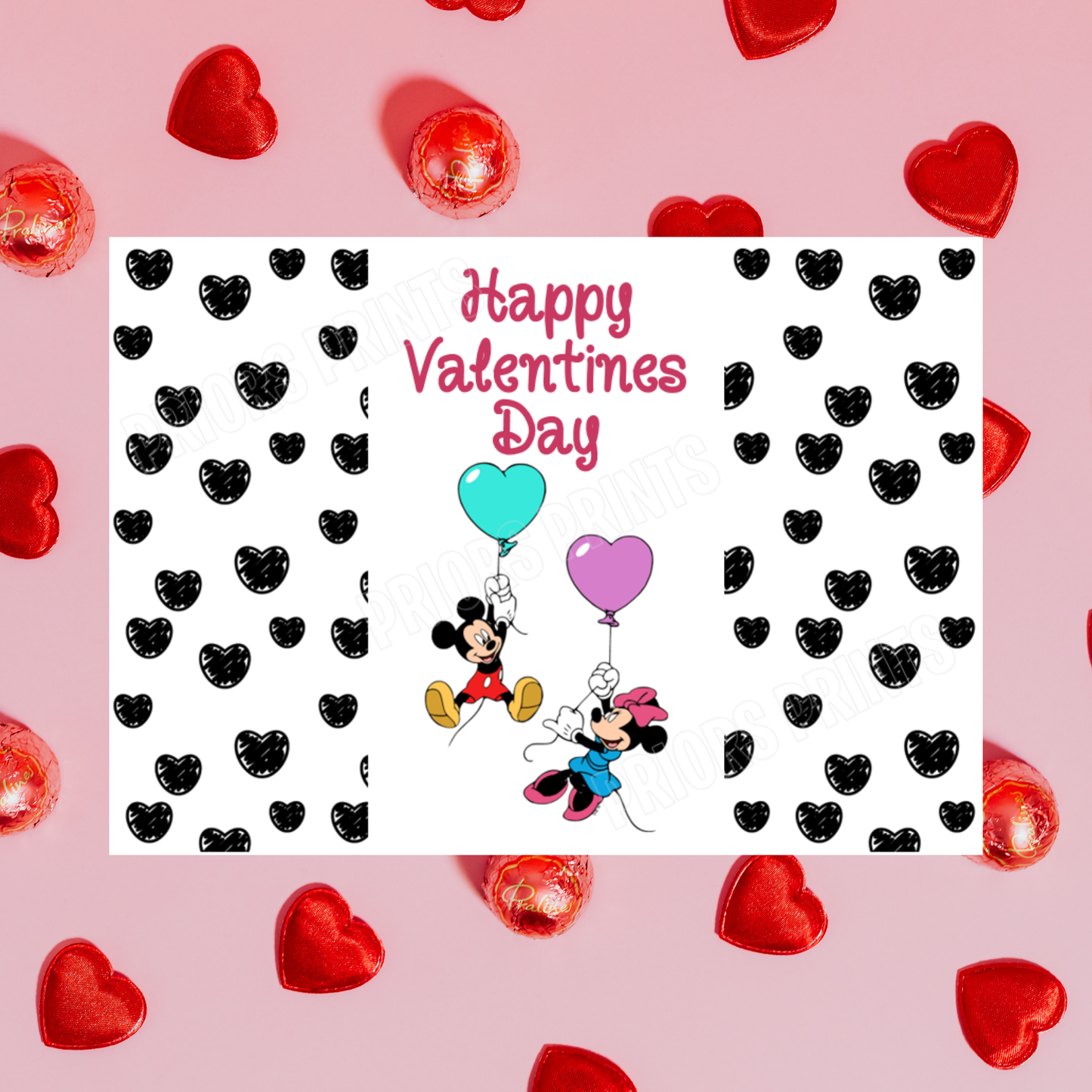 Mickey & Minnie Mouse Valentines Day Chocolate Bar Wrappers