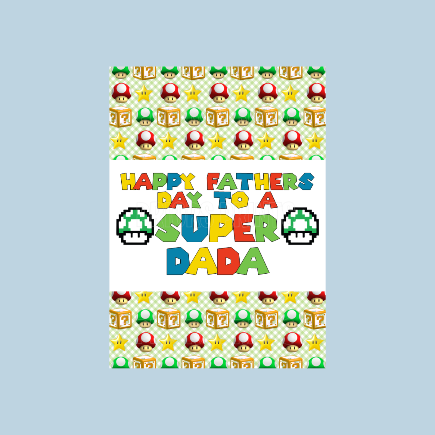 Super Mario Happy Fathers Day Chocolate Bar Wrapper