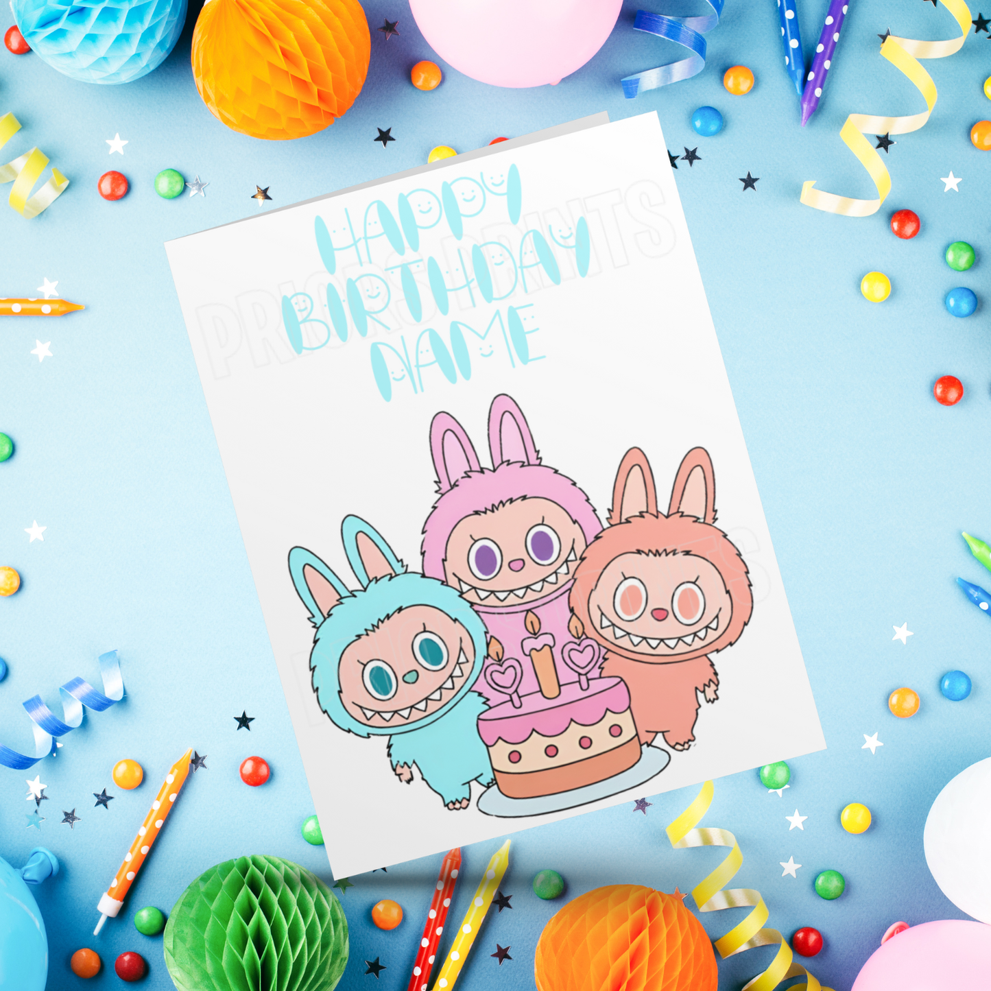 Personalised Labubu Birthday Card