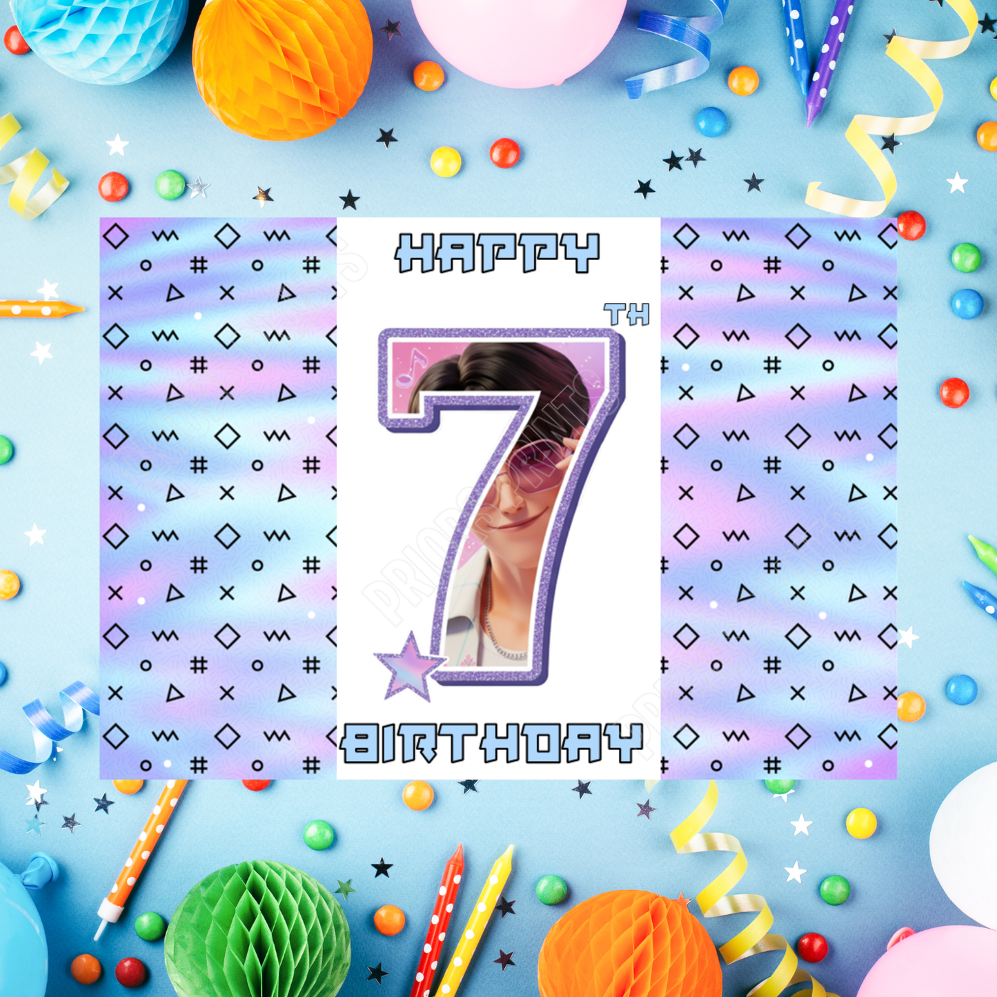 K-Pop Birthday Chocolate Bar Wrapper with Age 4-20 Years K Pop