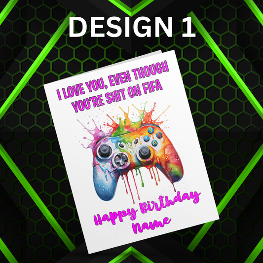 Personalised Xbox or PlayStation Birthday Card I Gamer I Gaming