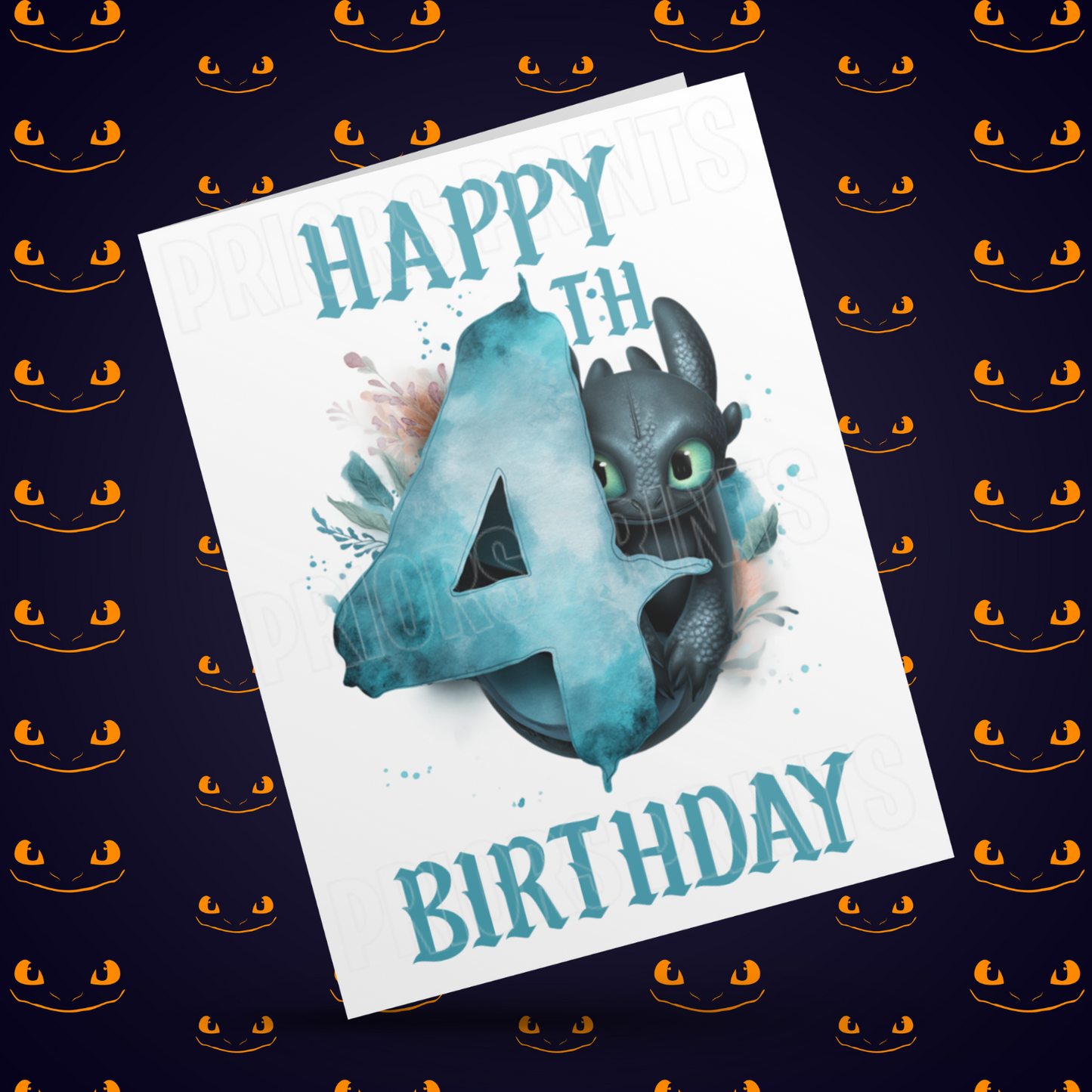 Personalised Toothless Birthday Card with Age 1-20 Years (How To Train Your Dragon)