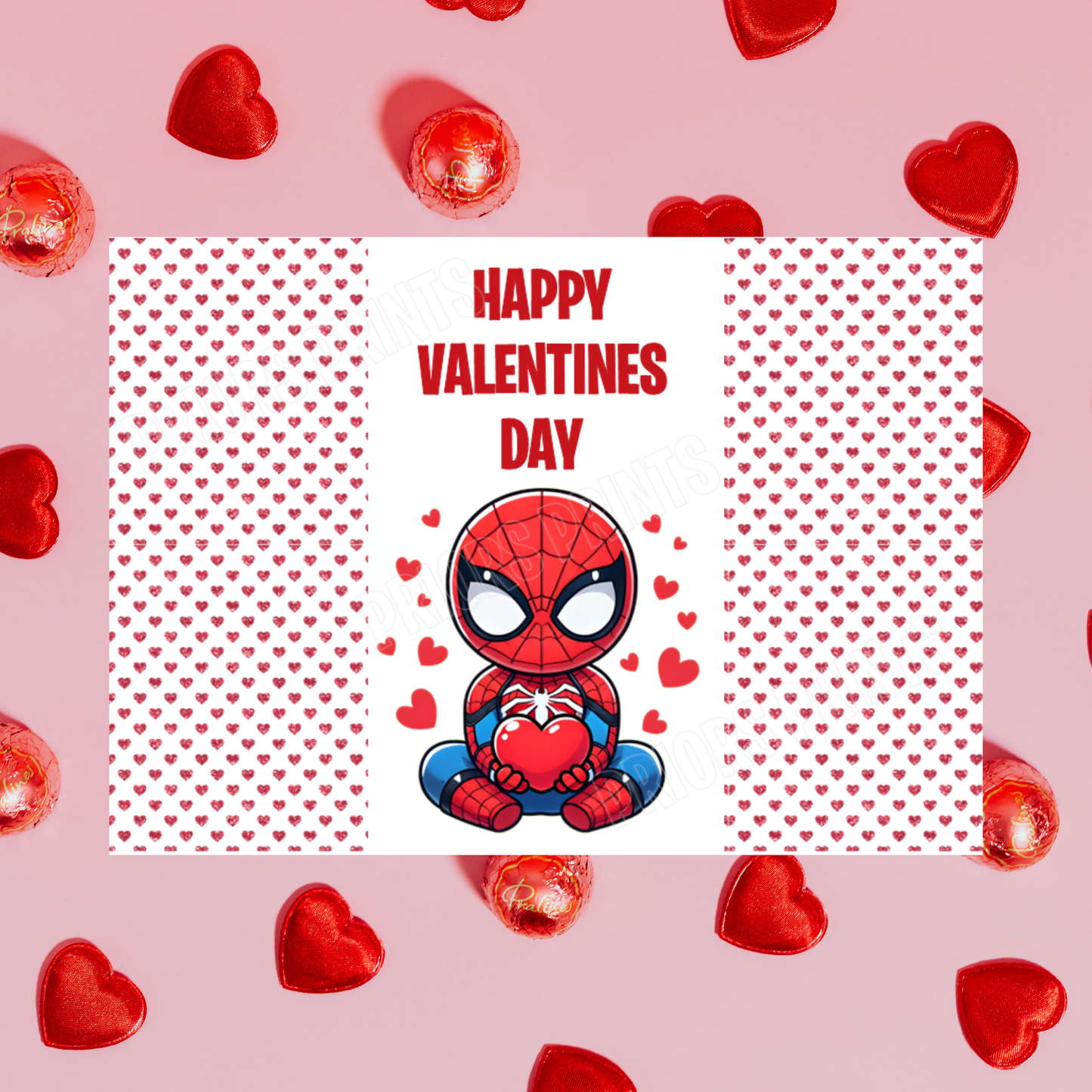 Cute Spiderman Valentines Day Chocolate Bar Wrappers
