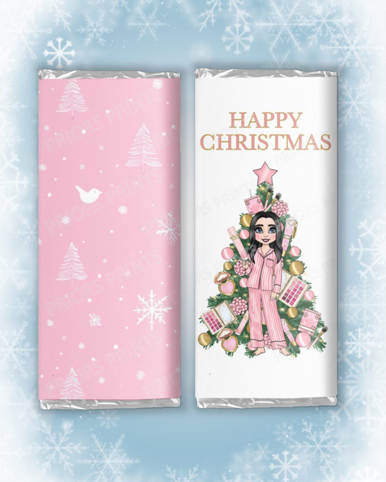 Christmas Dolly Personalised Make up Chocolate Bar Wrappers