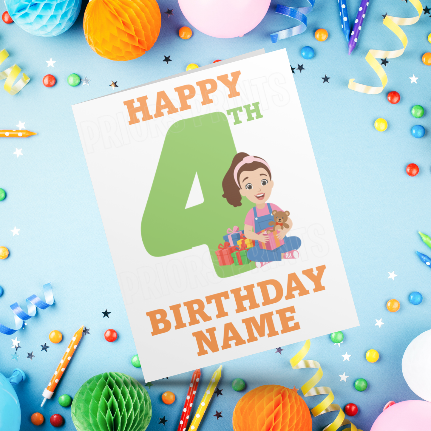 Ms Rachel Personalised Birthday Card with Age 1-9 years I Miss Rachel I Mrs Rachel