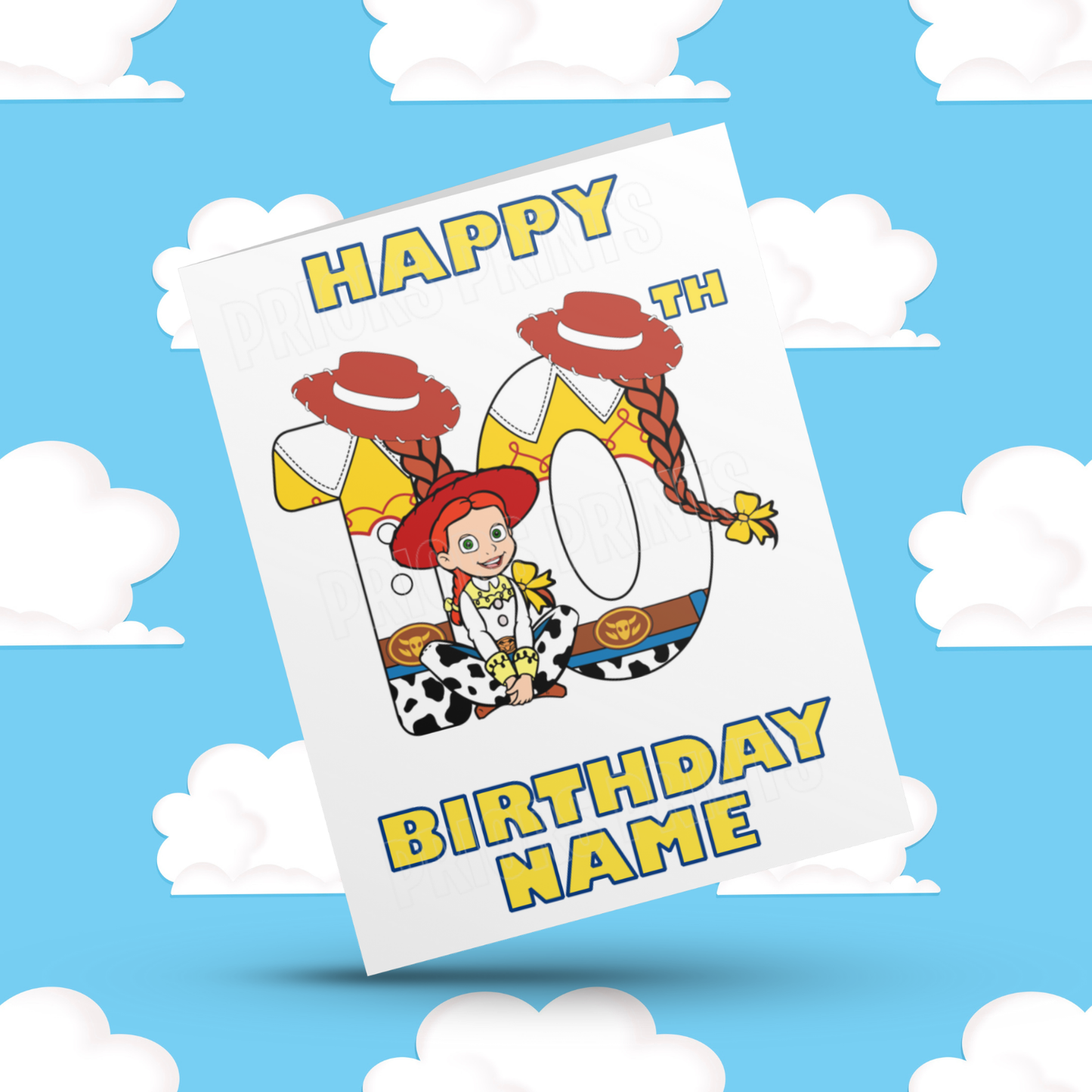 Personalised Jessie Birthday Card with Age 1-20 Years (Toy Story)