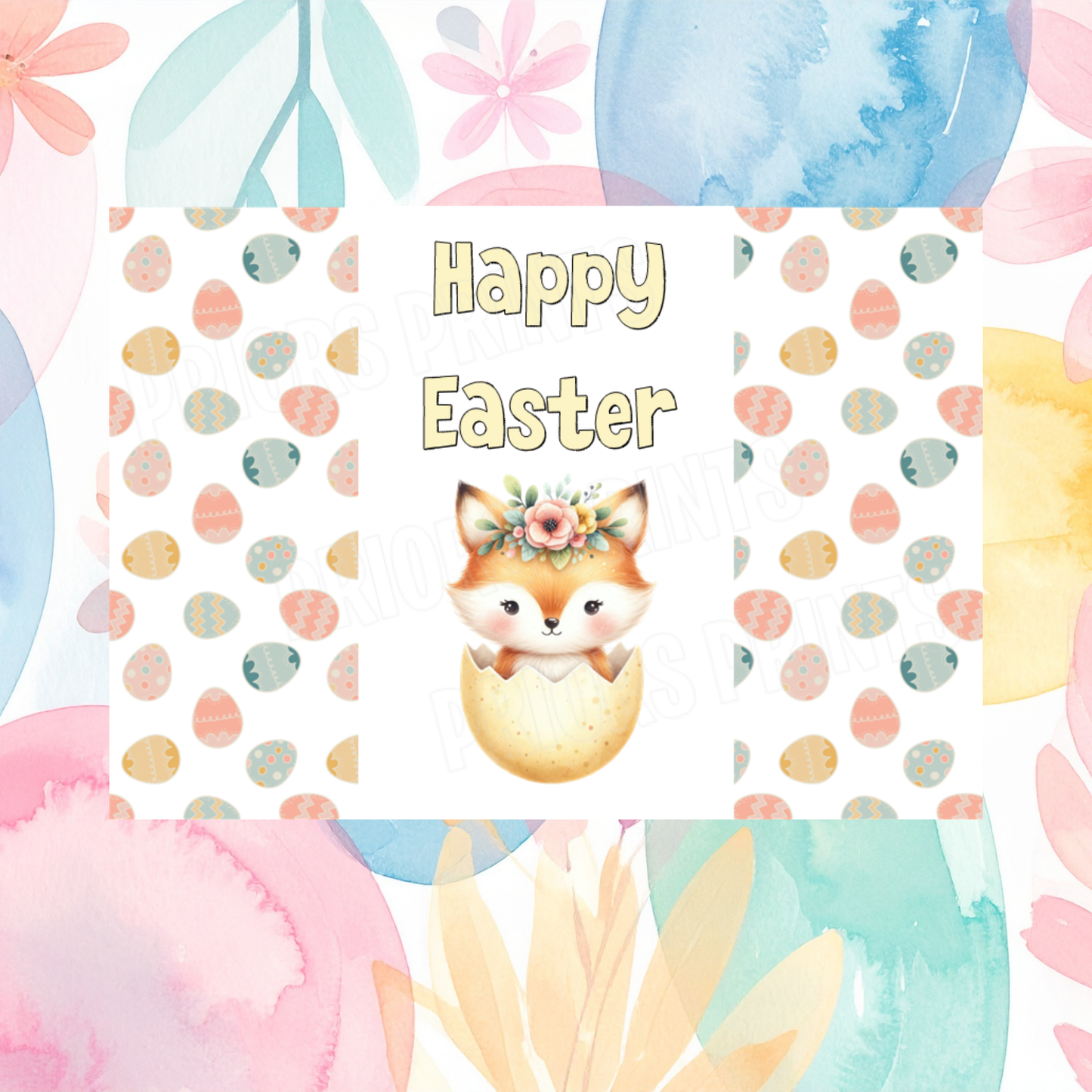 Cute Animals in Easter Egg Easter Chocolate Bar Wrapper