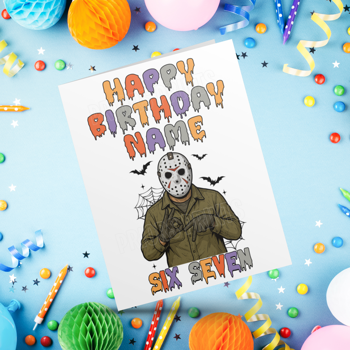 Six Seven Horror Characters Personalised Birthday Card I 67 I 6 7 I Sixseven