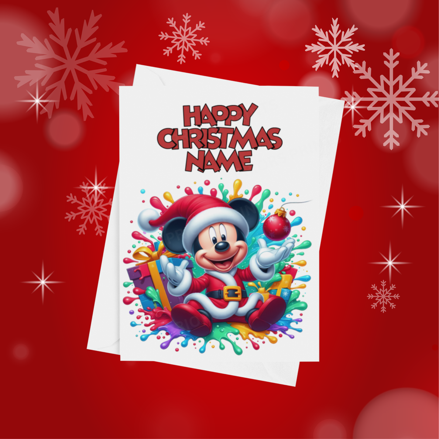 Minnie & Mickey Mouse Personalised Christmas Card