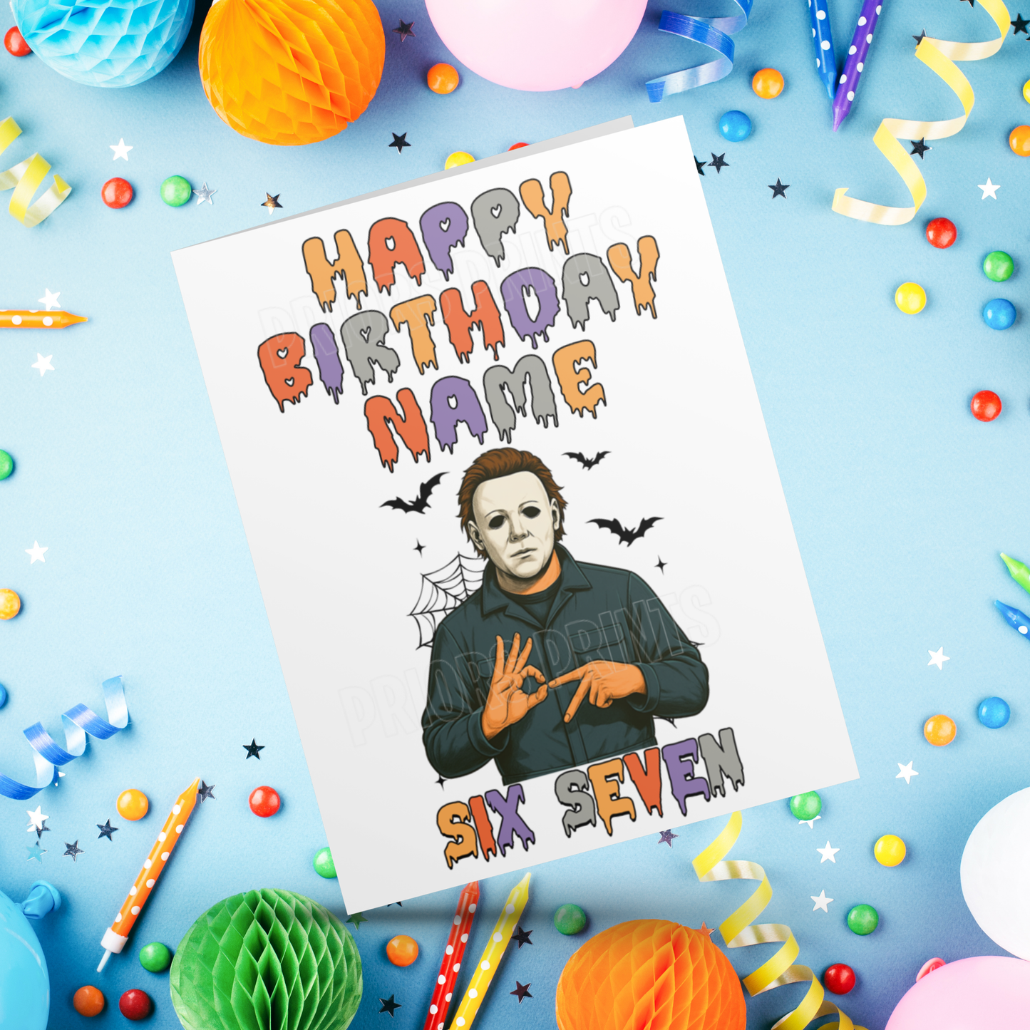 Six Seven Horror Characters Personalised Birthday Card I 67 I 6 7 I Sixseven