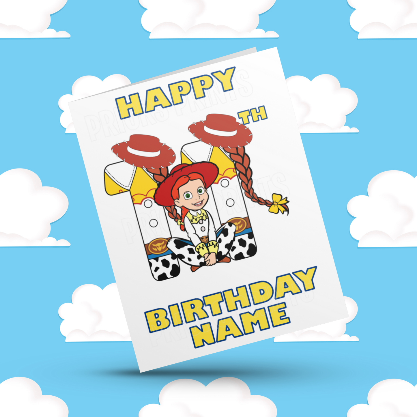 Personalised Jessie Birthday Card with Age 1-20 Years (Toy Story)