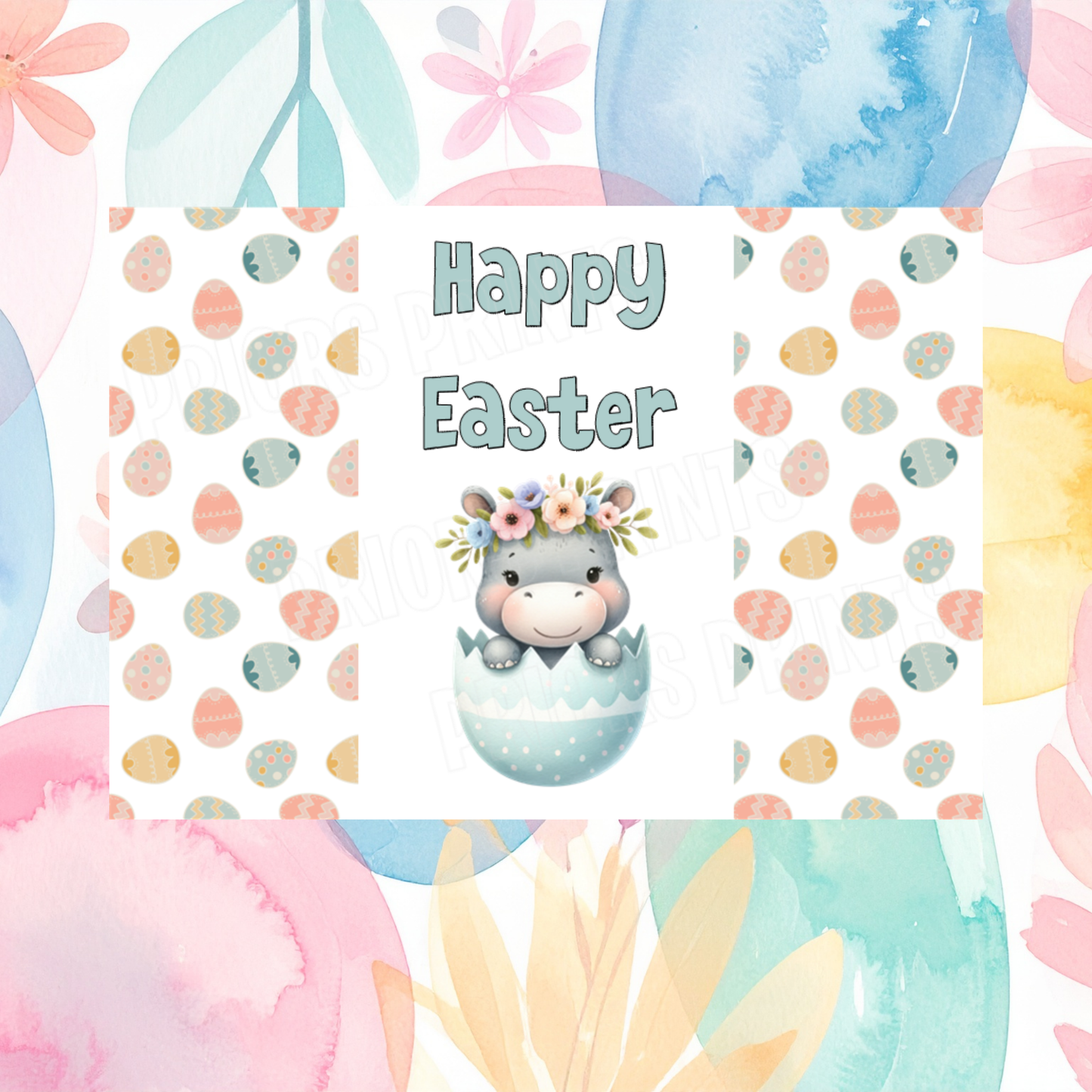 Cute Animals in Easter Egg Easter Chocolate Bar Wrapper