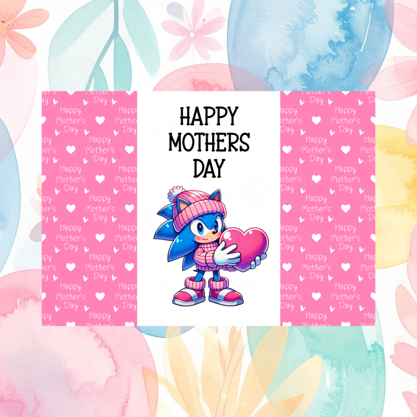 Characters with Pink Heart Happy Mothers Day Chocolate Bar Wrapper