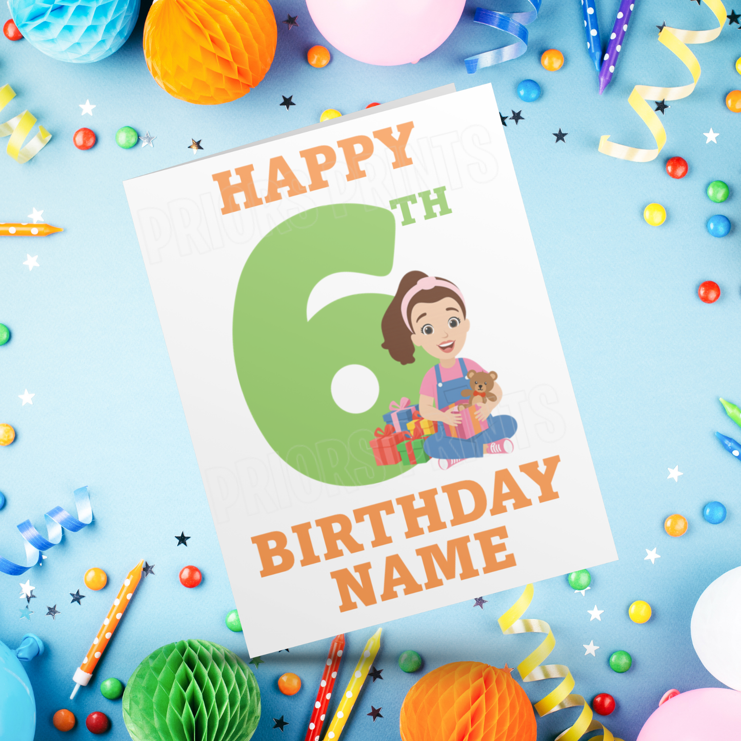 Ms Rachel Personalised Birthday Card with Age 1-9 years I Miss Rachel I Mrs Rachel