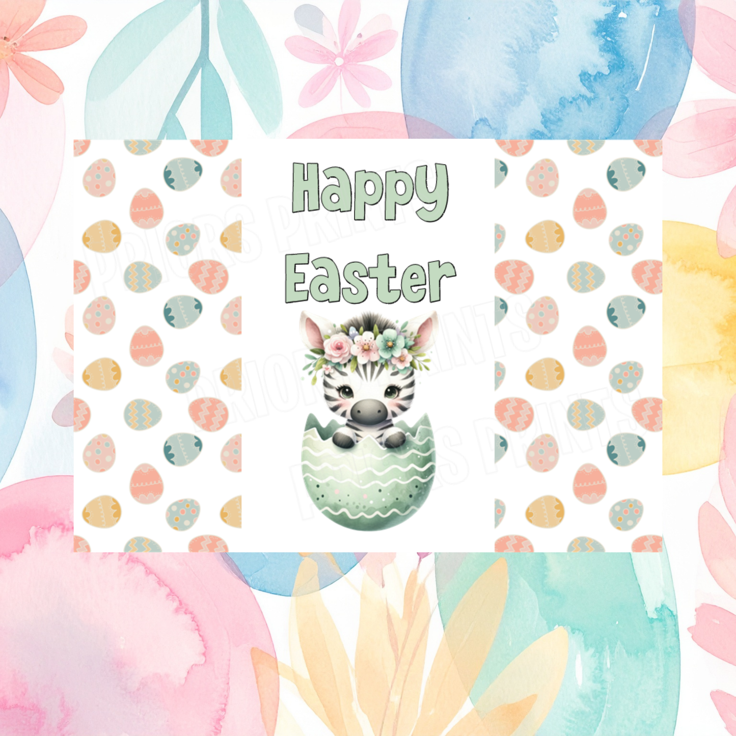 Cute Animals in Easter Egg Easter Chocolate Bar Wrapper