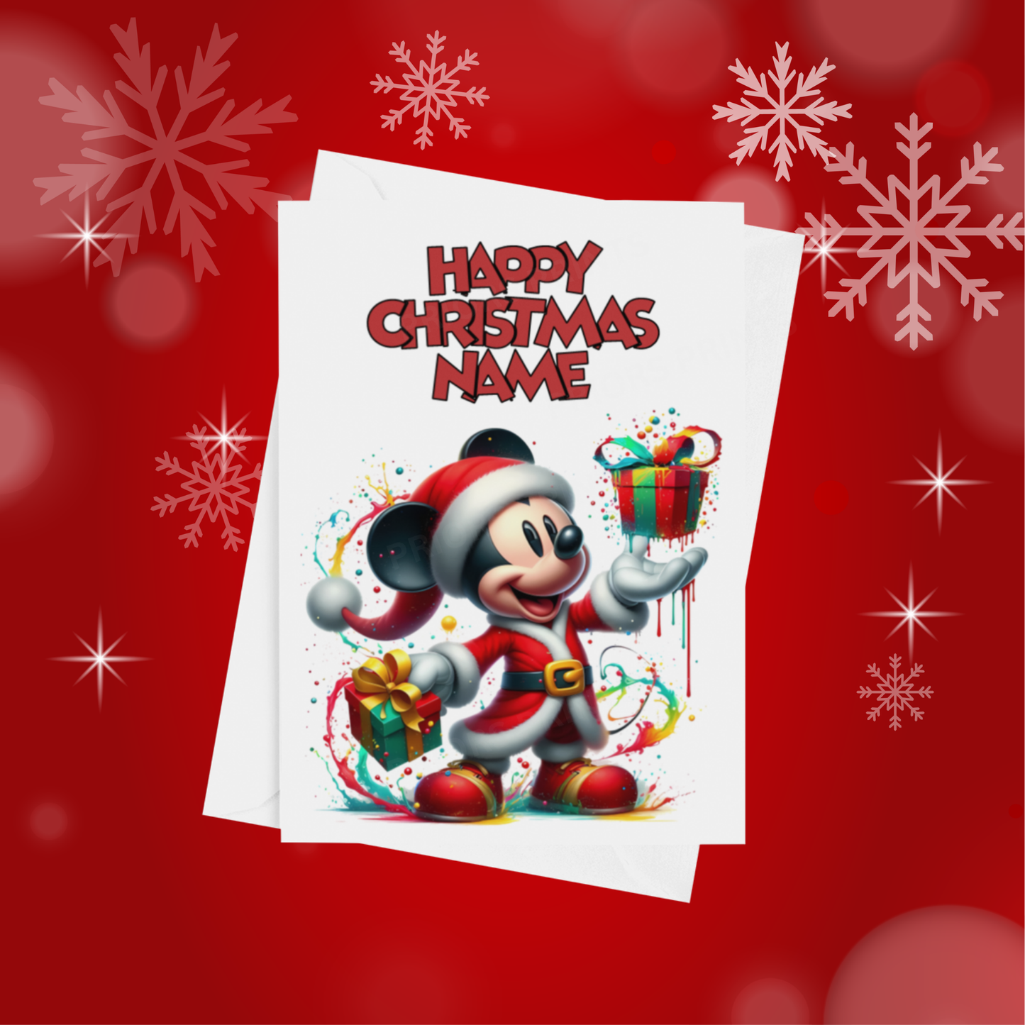 Minnie & Mickey Mouse Personalised Christmas Card