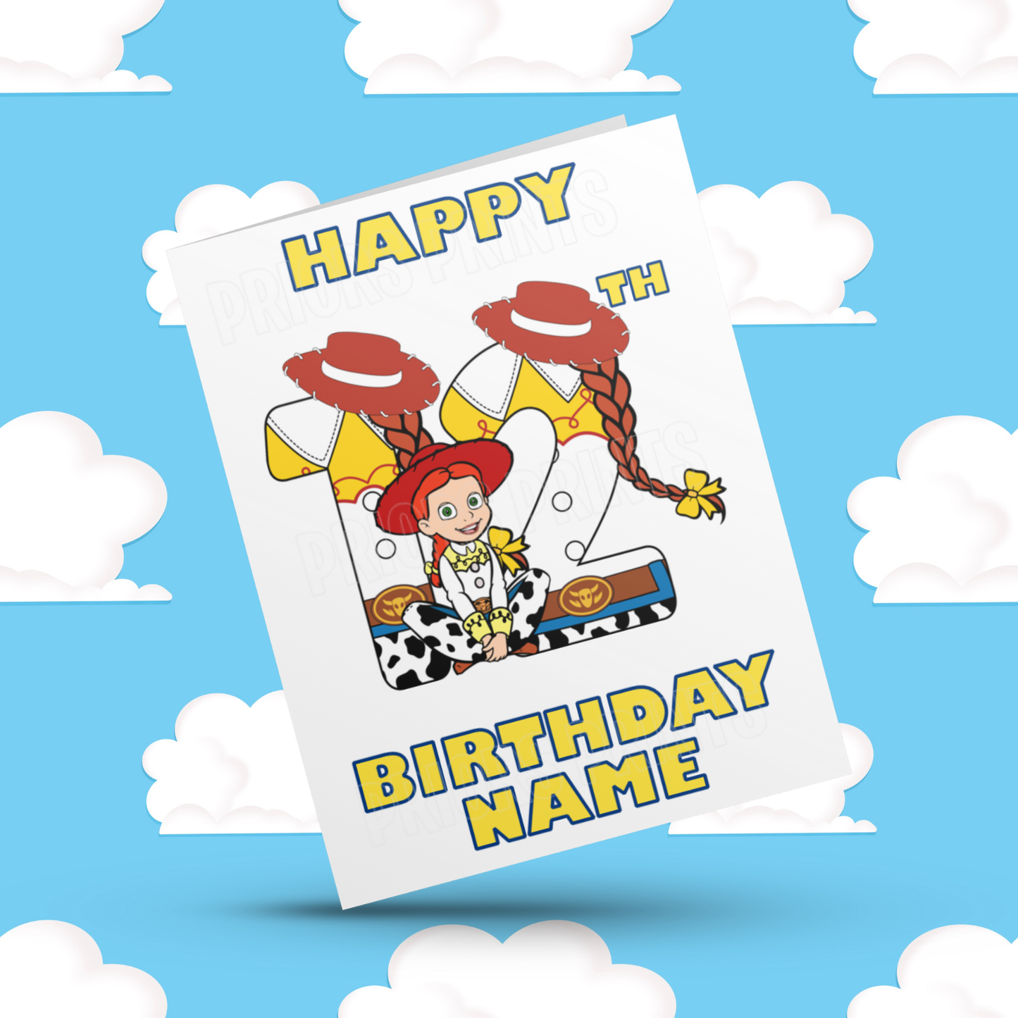 Personalised Jessie Birthday Card with Age 1-20 Years (Toy Story)