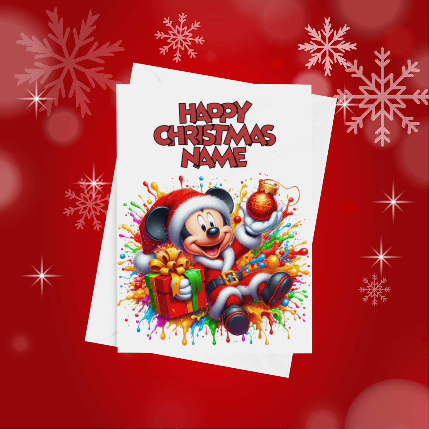 Minnie & Mickey Mouse Personalised Christmas Card