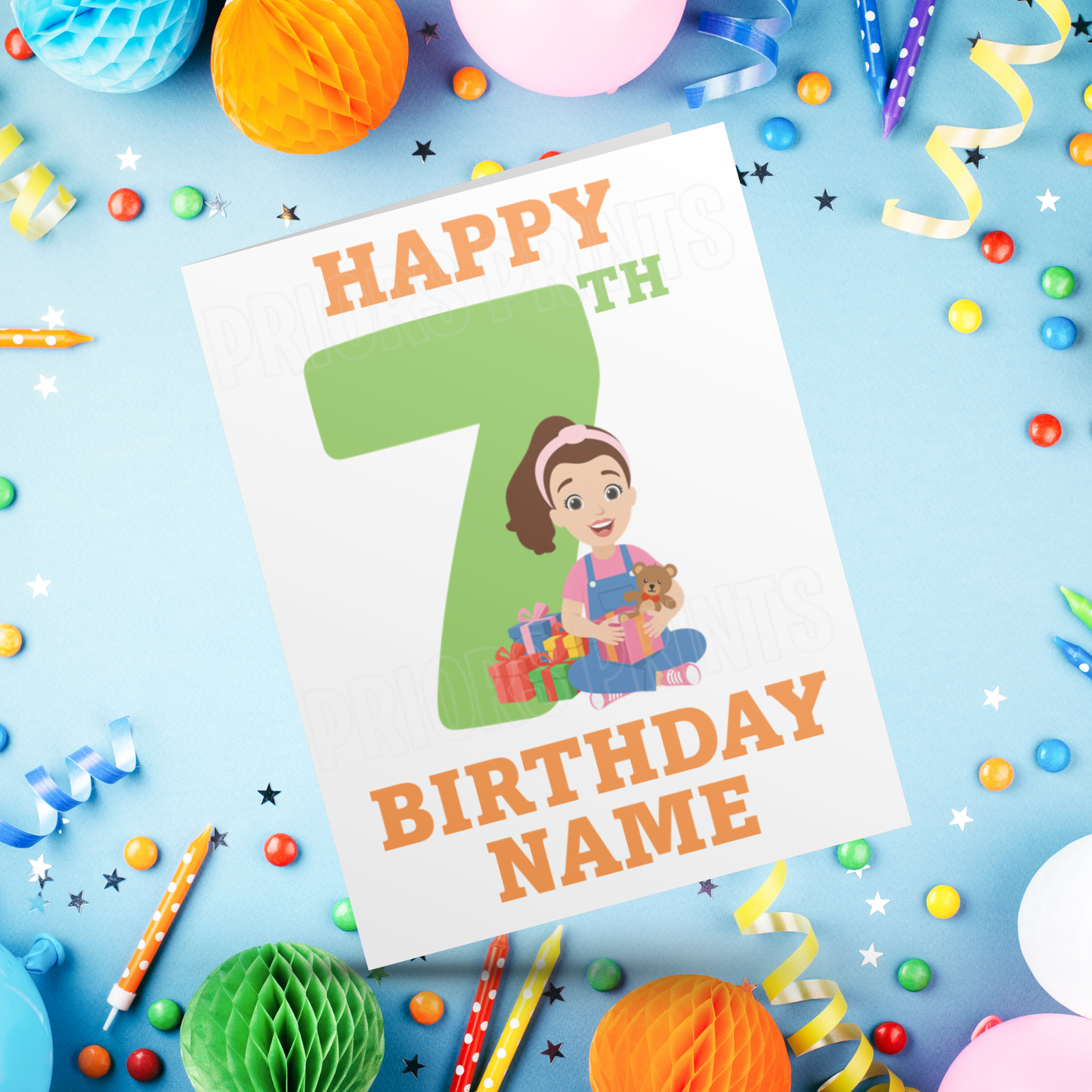 Ms Rachel Personalised Birthday Card with Age 1-9 years I Miss Rachel I Mrs Rachel