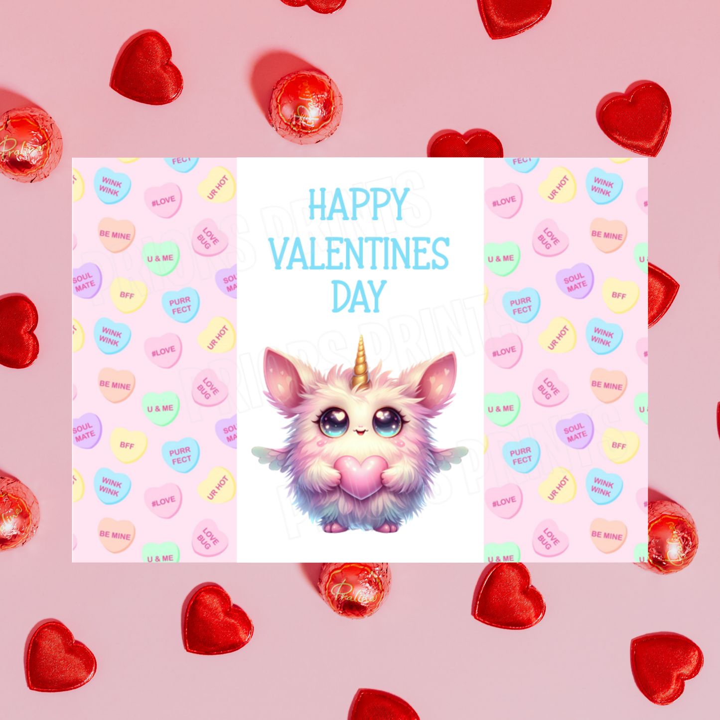 Cute Monsters Valentines Day Chocolate Bar Wrappers