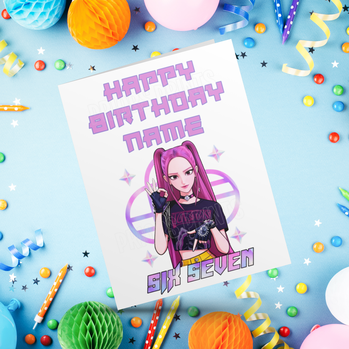 Six Seven K Pop Demon Hunters Personalised Birthday Card I 67 I 6 7 I Sixseven