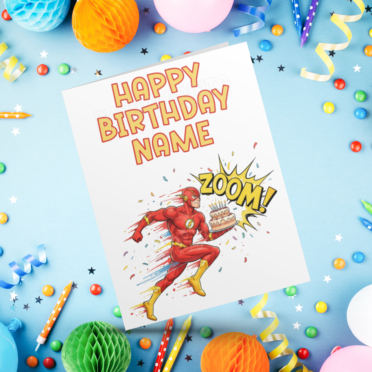 Personalised The Flash Birthday Card I Marvel I Superhero